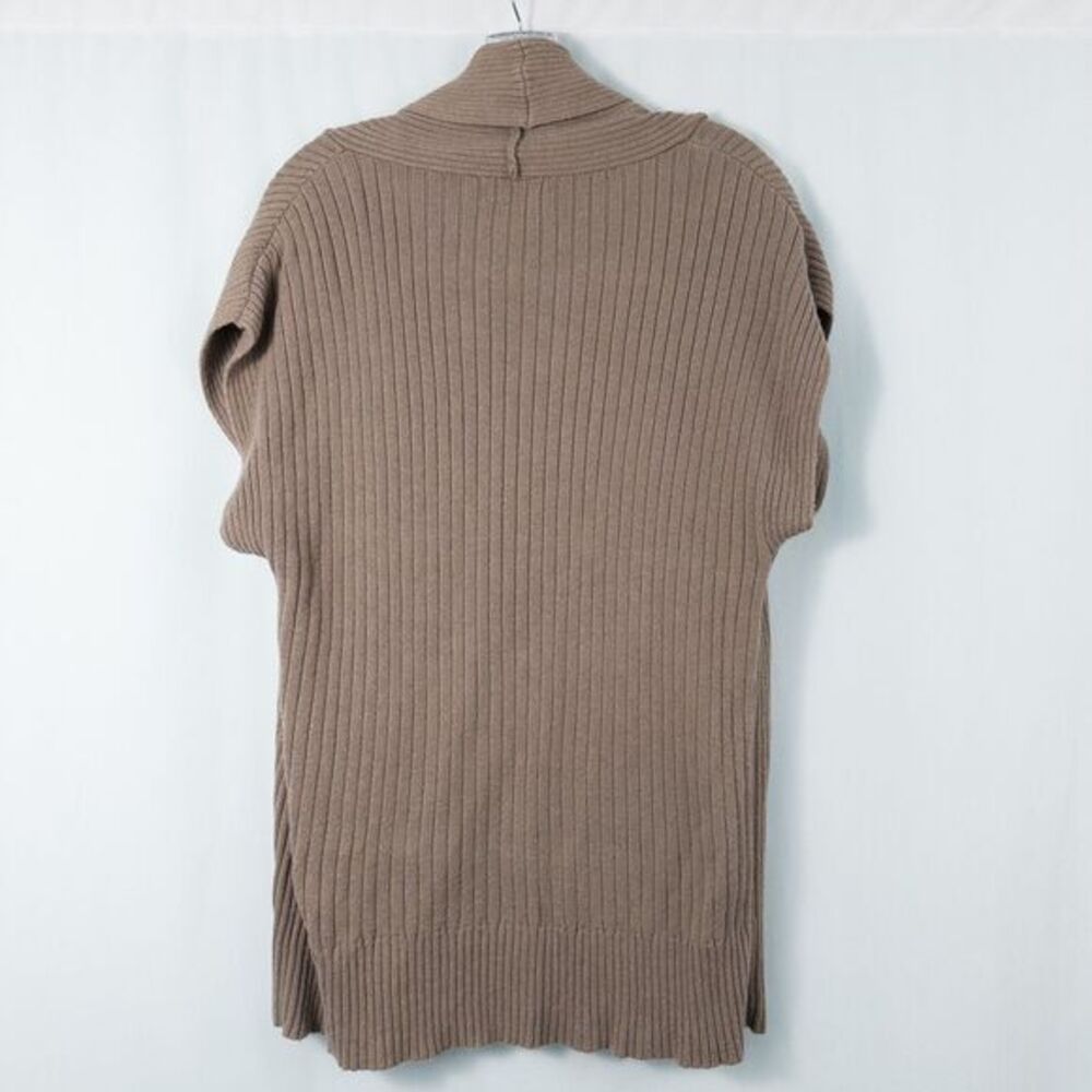 Banana Republic Short Sleeve Ribbed Knit Cardigan Womens Small Brown Lagenlook‎ - Picture 2 of 14